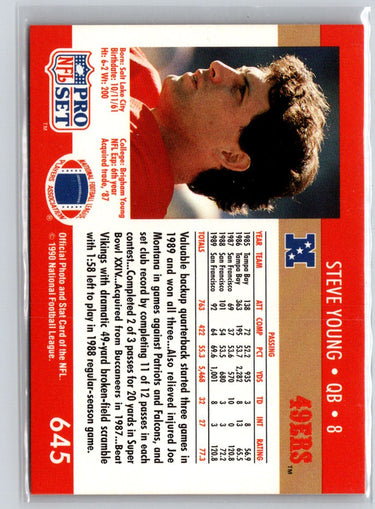 1990 Pro Set #645 Steve Young L49