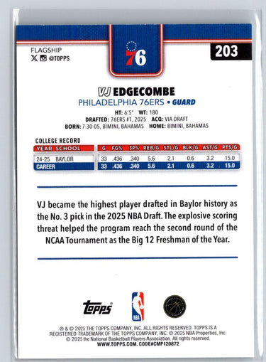 2025-26 Topps #203 VJ Edgecombe L49