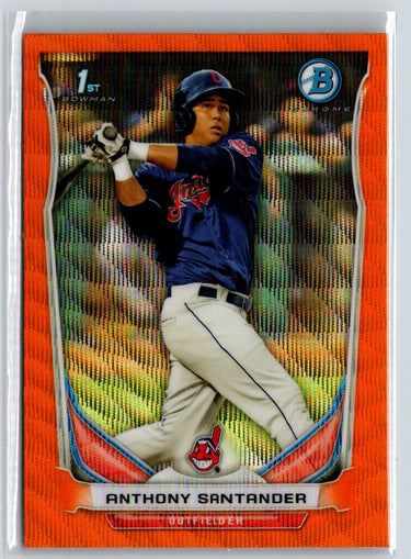 2014 Bowman #BCP67 Anthony Santander Chrome Prospects Orange Wave Refractors L49