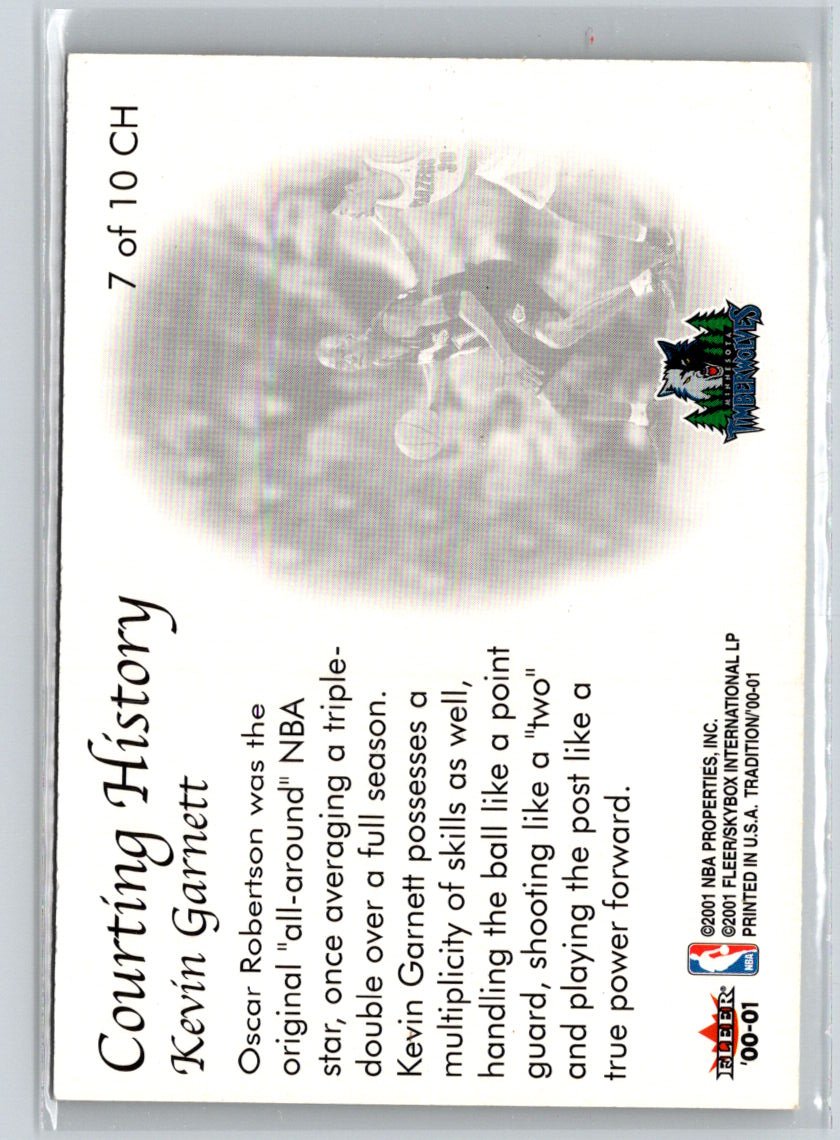 2000-01 Fleer Tradition #7 CH Kevin Garnett Courting History L49