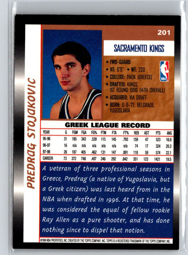 1998-99 Topps #201 Predrag Stojakovic L50