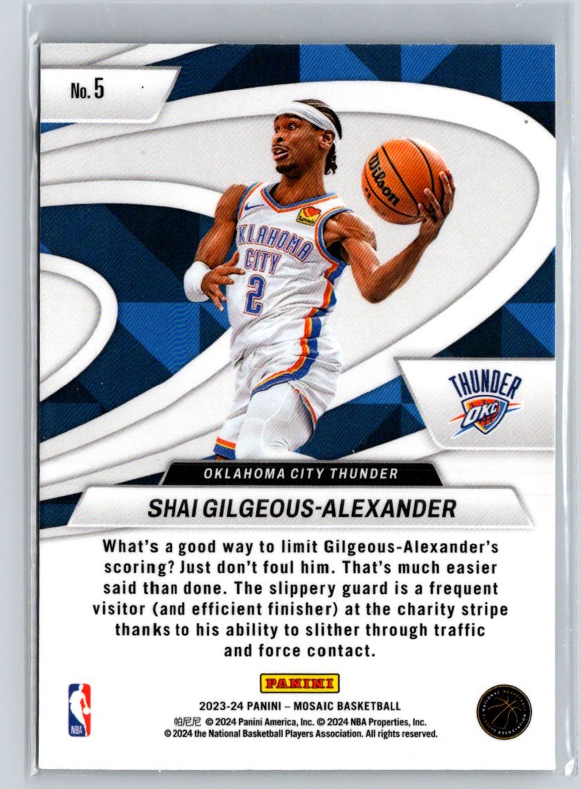 2023-24 Panini Mosaic #5 Shai Gilgeous-Alexander Give and Go L50