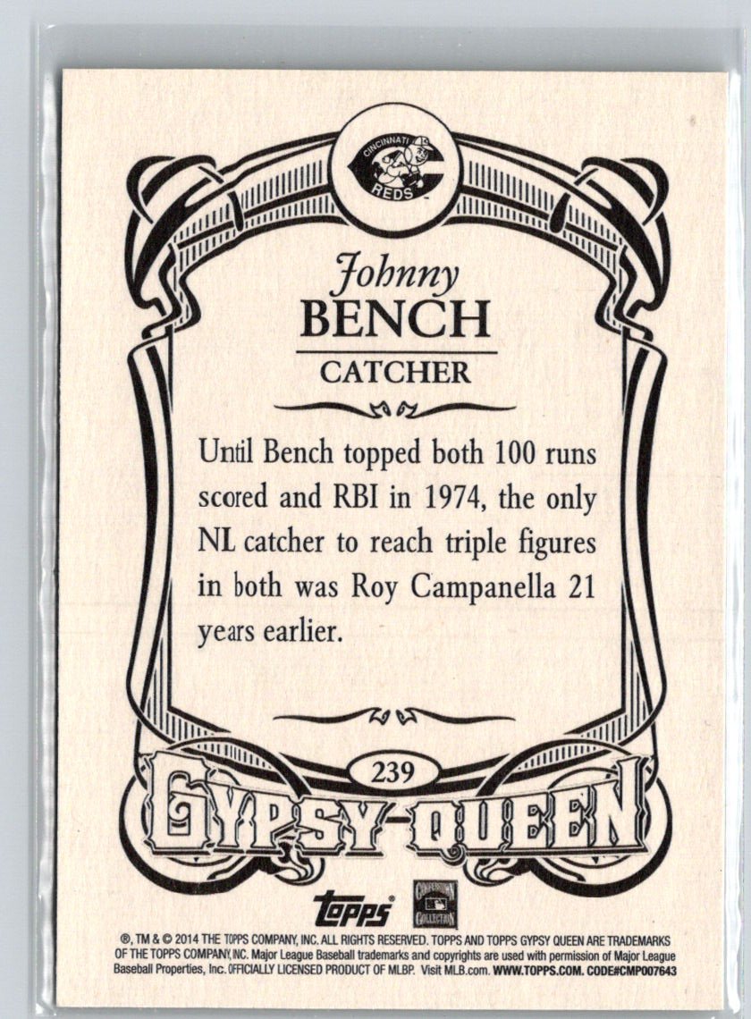 2014 Topps Gypsy Queen #239 Johnny Bench L51