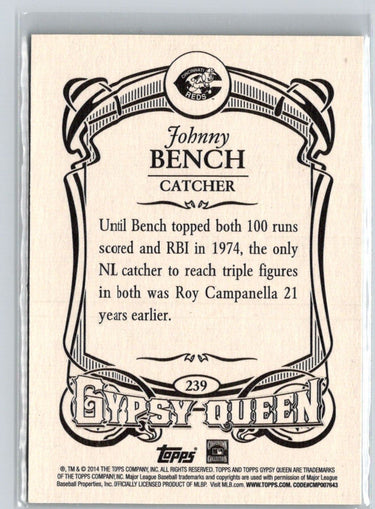 2014 Topps Gypsy Queen #239 Johnny Bench L51