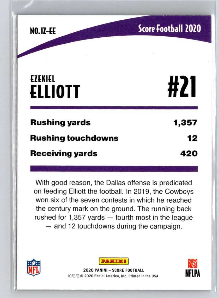 2020 Score #IZ-EE Ezekiel Elliott In the Zone Gold L51