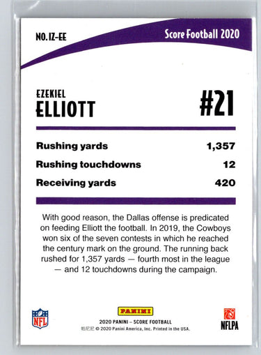 2020 Score #IZ-EE Ezekiel Elliott In the Zone Gold L51