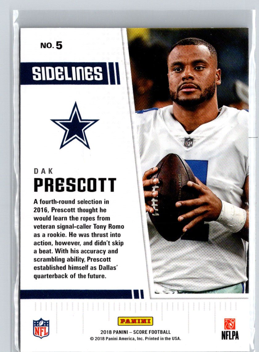 2018 Score #5 Dak Prescott Sidelines Purple L51