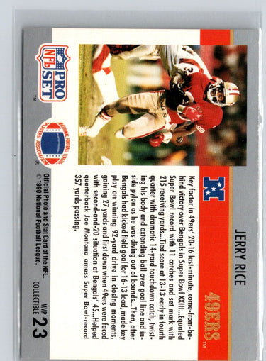 1990 Pro Set #23 Jerry Rice Super Bowl MVP Collectibles L51