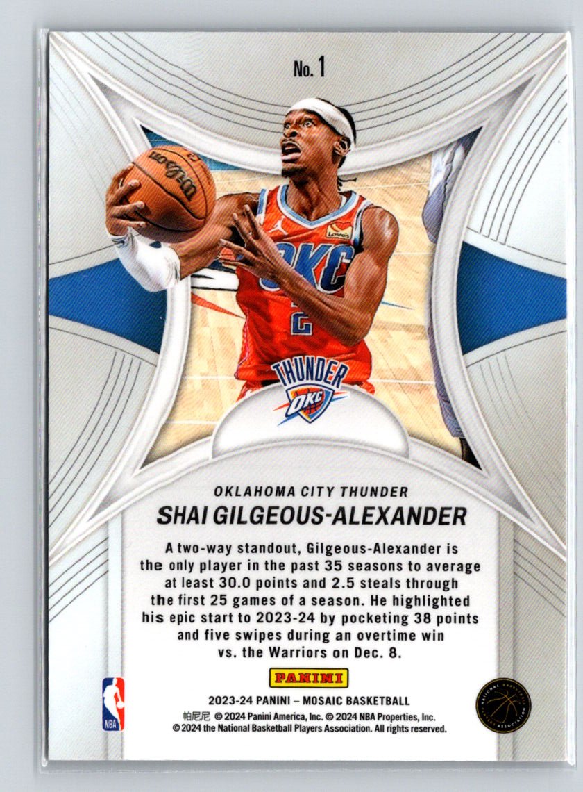 2023-24 Panini Mosaic #1 Shai Gilgeous-Alexander Epic Performers L51