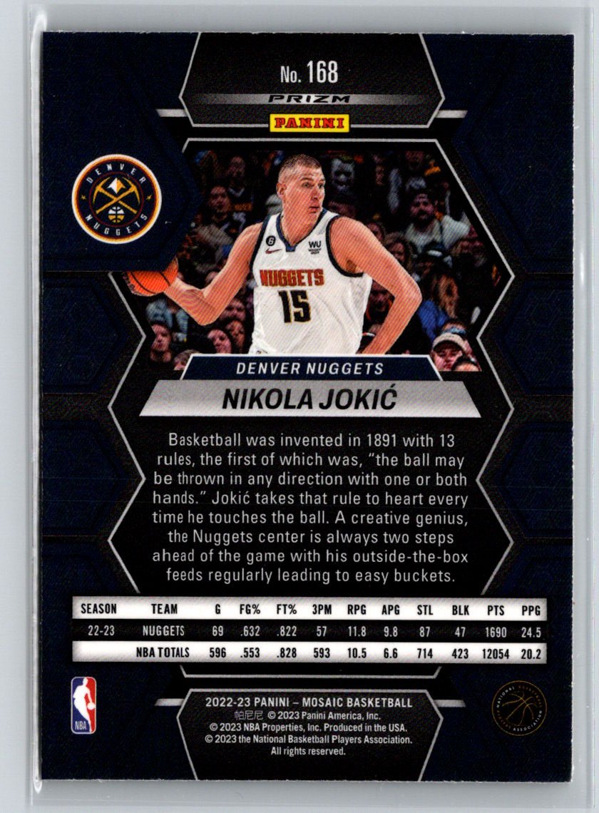 2022-23 Panini Mosaic #168 Nikola Jokic Reactive Yellow L52