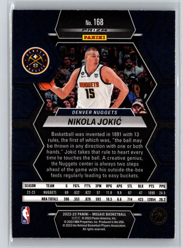 2022-23 Panini Mosaic #168 Nikola Jokic Reactive Yellow L52