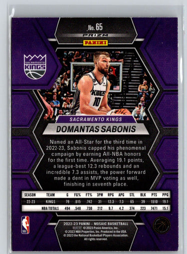 2022-23 Panini Mosaic #65 Domantas Sabonis Reactive Yellow L52