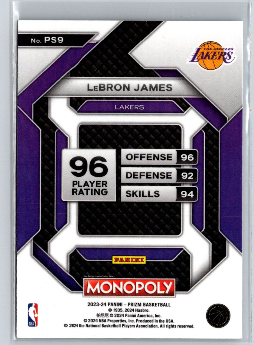 2023-24 Panini Prizm Monopoly #PS9 LeBron James All-Star L53