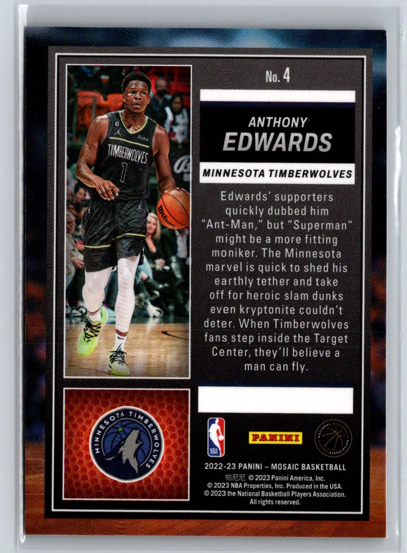 2022-23 Panini Mosaic #4 Anthony Edwards Jam Masters L53