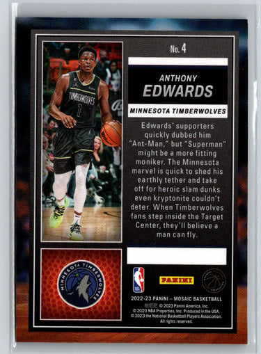 2022-23 Panini Mosaic #4 Anthony Edwards Jam Masters L53