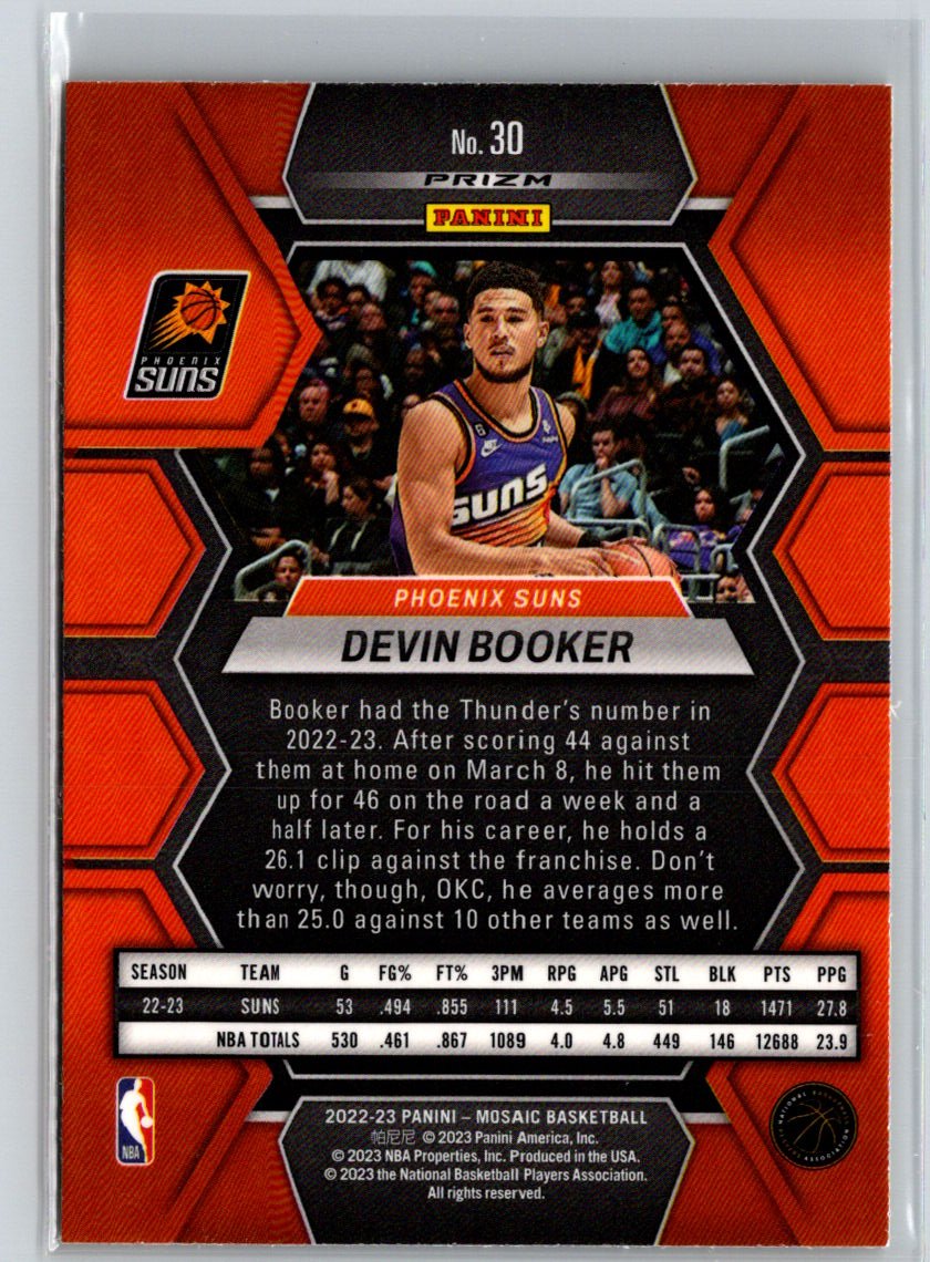 2022-23 Panini Mosaic #30 Devin Booker Reactive Yellow L53