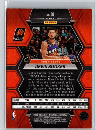 2022-23 Panini Mosaic #30 Devin Booker Reactive Yellow L53