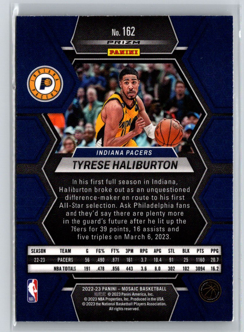 2022-23 Panini Mosaic #162 Tyrese Haliburton Reactive Yellow L53