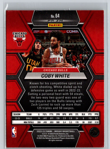 2022-23 Panini Mosaic #64 Coby White Reactive Yellow L53