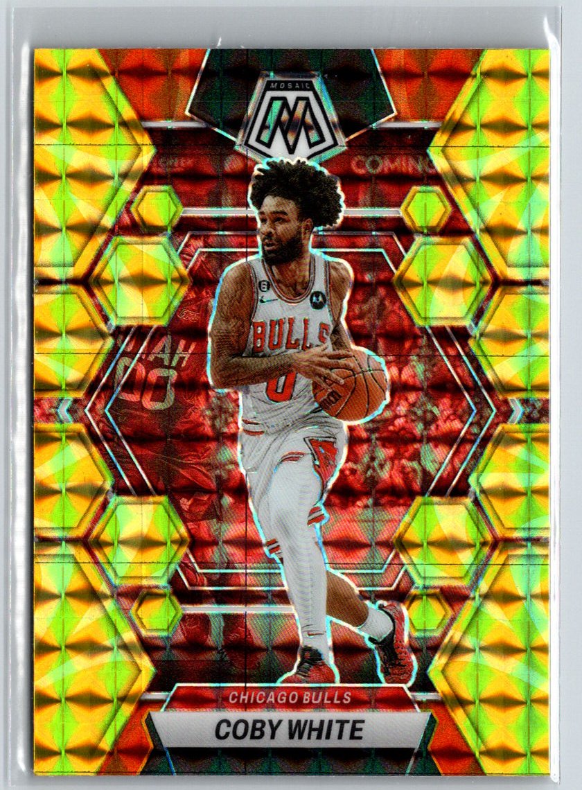 2022-23 Panini Mosaic #64 Coby White Reactive Yellow L53