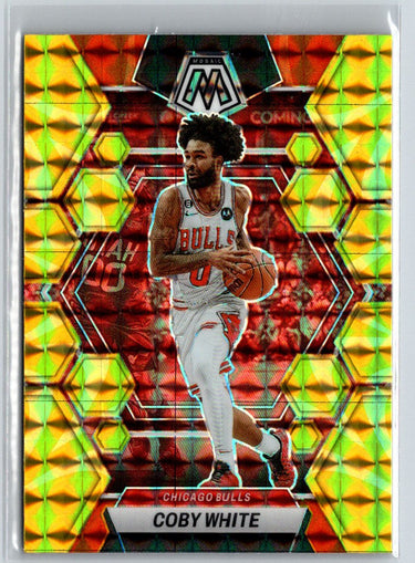 2022-23 Panini Mosaic #64 Coby White Reactive Yellow L53