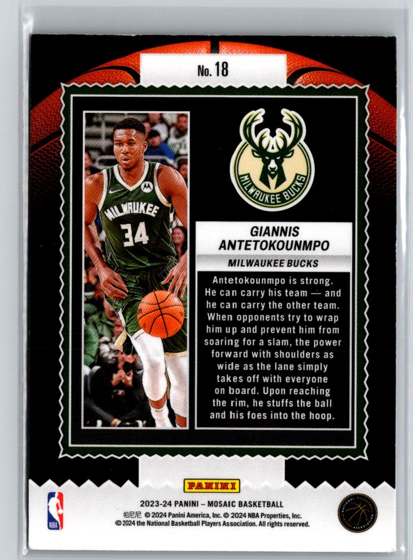 2023-24 Panini Mosaic #18 Giannis Antetokounmpo Jam Masters L54
