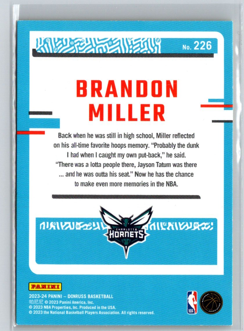 2023-24 Donruss #226 Brandon Miller Yellow Flood L54