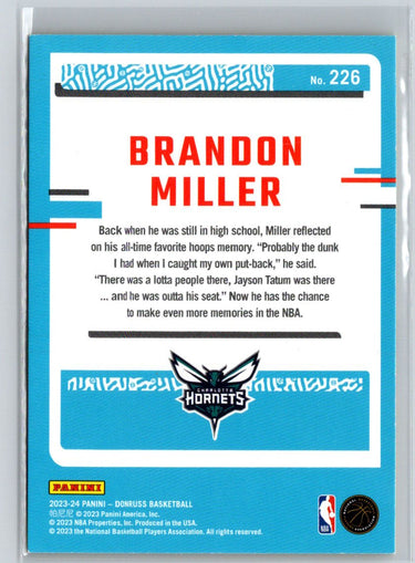 2023-24 Donruss #226 Brandon Miller Yellow Flood L54