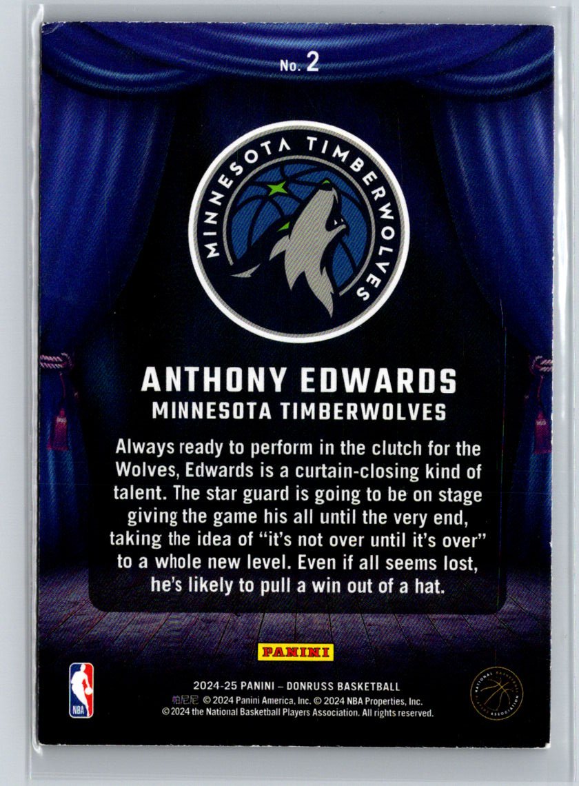 2024-25 Donruss #2 Anthony Edwards Magicians L54