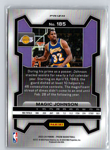 2023-24 Panini Prizm #185 Magic Johnson Prizms Pink Ice L55