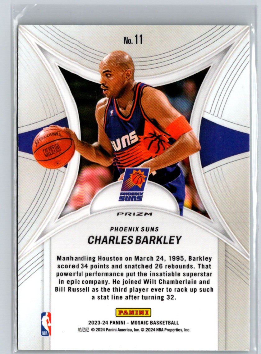 2023-24 Panini Mosaic #11 Charles Barkley Epic Performers Mosaic Green L55