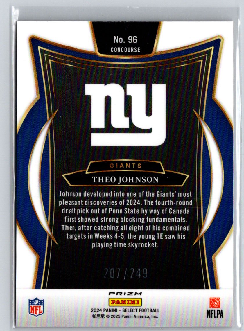 2024 Panini Select #96 Theo Johnson Red Prizm Shock #/249 L55