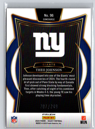 2024 Panini Select #96 Theo Johnson Red Prizm Shock #/249 L55
