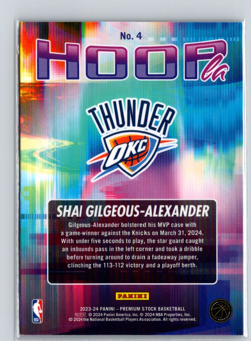 2023-24 Hoops Premium Stock #4 Shai Gilgeous-Alexander Hoopla L55