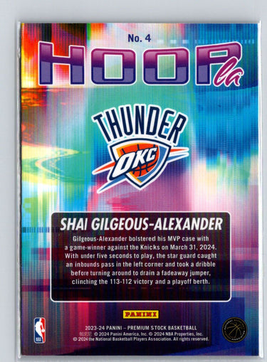 2023-24 Hoops Premium Stock #4 Shai Gilgeous-Alexander Hoopla L55