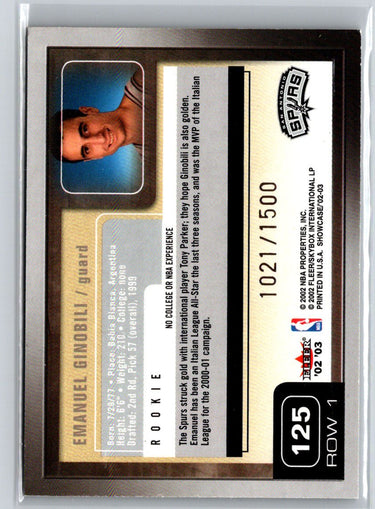 2002-03 Fleer Showcase #125 Emanuel Ginobili #/1500 L56