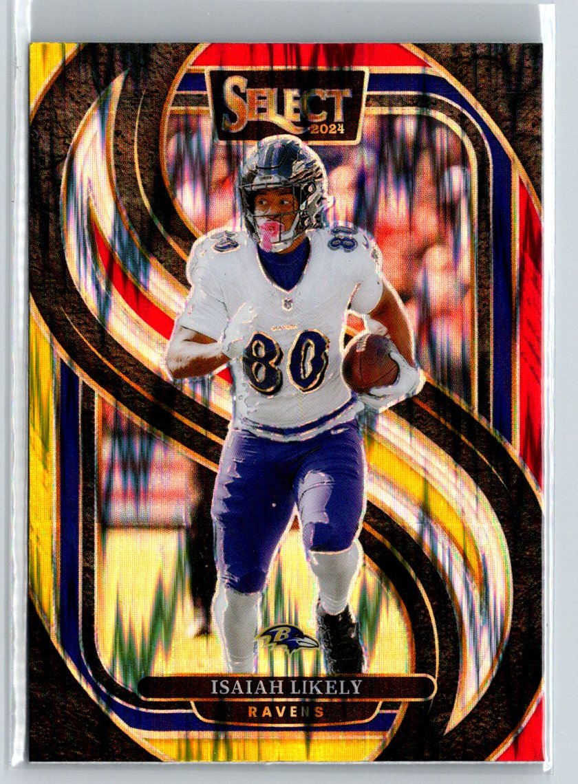 2024 Panini Select #161 Isaiah Likely Black & Red Prizm Shock L56