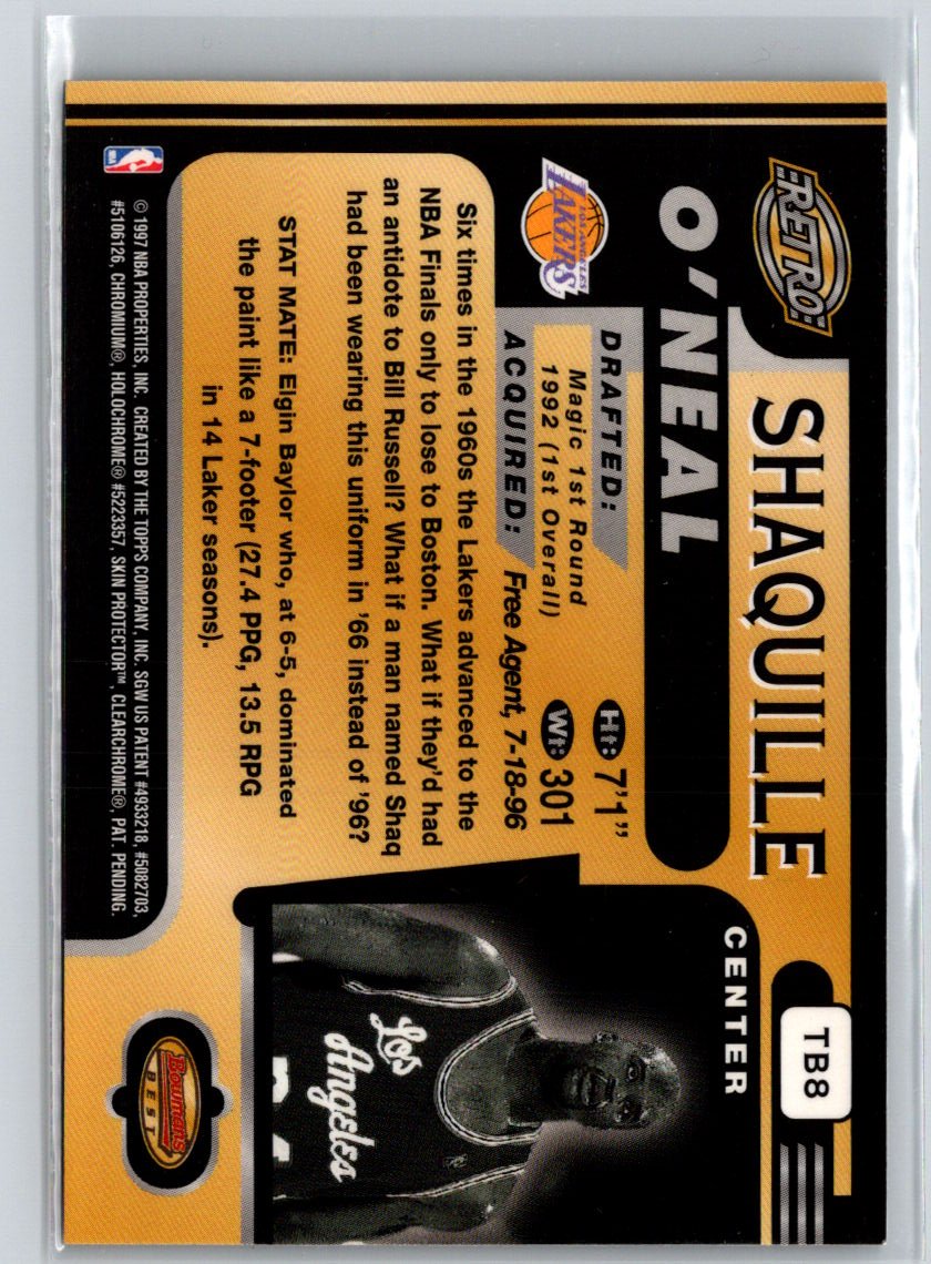 1996-97 Bowman's Best #TB8 Shaquille O'Neal L56