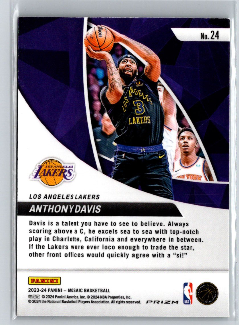2023-24 Panini Mosaic #24 Anthony Davis Elevate Mosaic Green L57