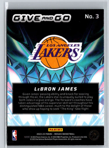 2022-23 Panini Mosaic #3 LeBron James Give and Go L57