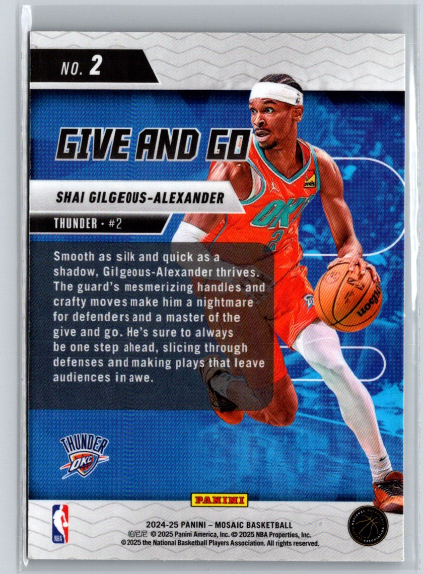 2024-25 Panini Mosaic #2 Shai Gilgeous-Alexander Give and Go L57