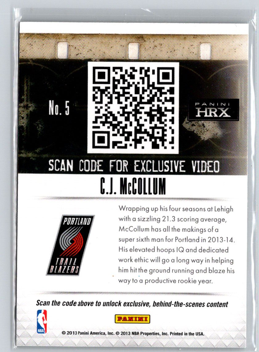 2013-14 Panini Prizm #5 C.J. McCollum HRX L57
