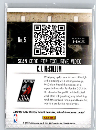 2013-14 Panini Prizm #5 C.J. McCollum HRX L57