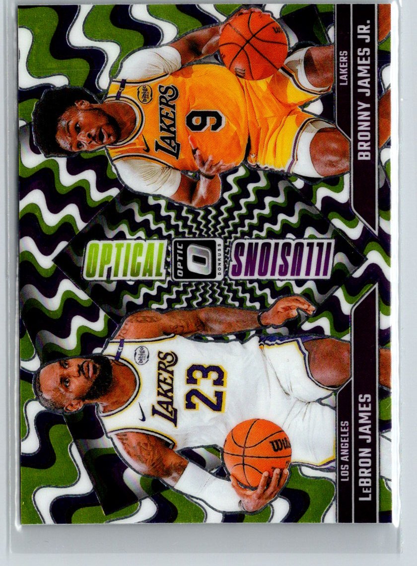 2024-25 Donruss Optic #2 Bronny James Jr./LeBron James Optical Illusions L58