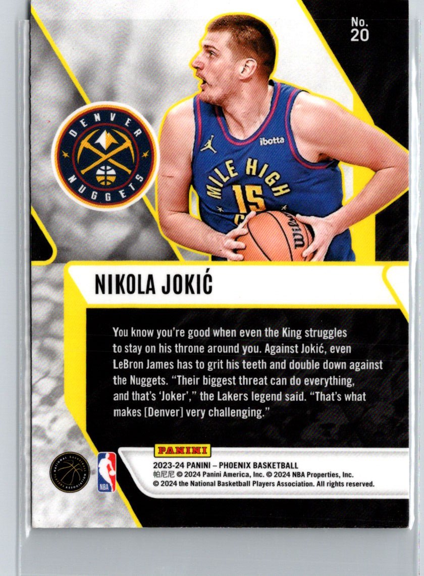 2023-24 Panini Phoenix #20 Nikola Jokic Fade To Black Silver L58