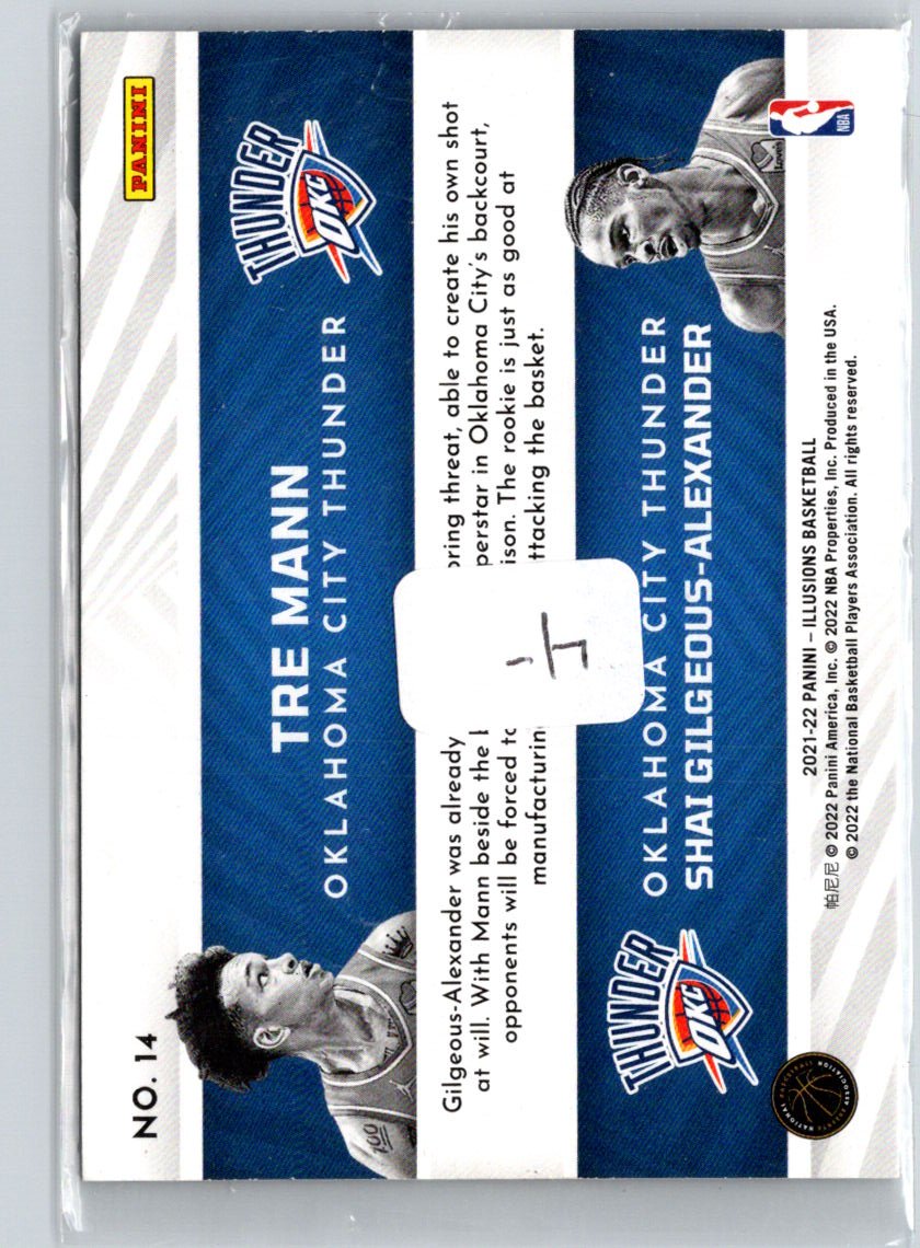 2021-22 Illusions #14 Tre Mann / Shai Gilgeous-Alexander Rookie Reflections L58