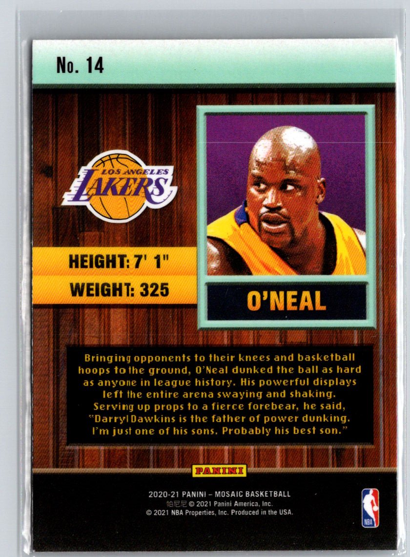 2020-21 Panini Mosaic #14 Shaquille O'Neal Jam Masters L58