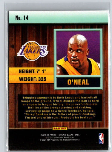 2020-21 Panini Mosaic #14 Shaquille O'Neal Jam Masters L58