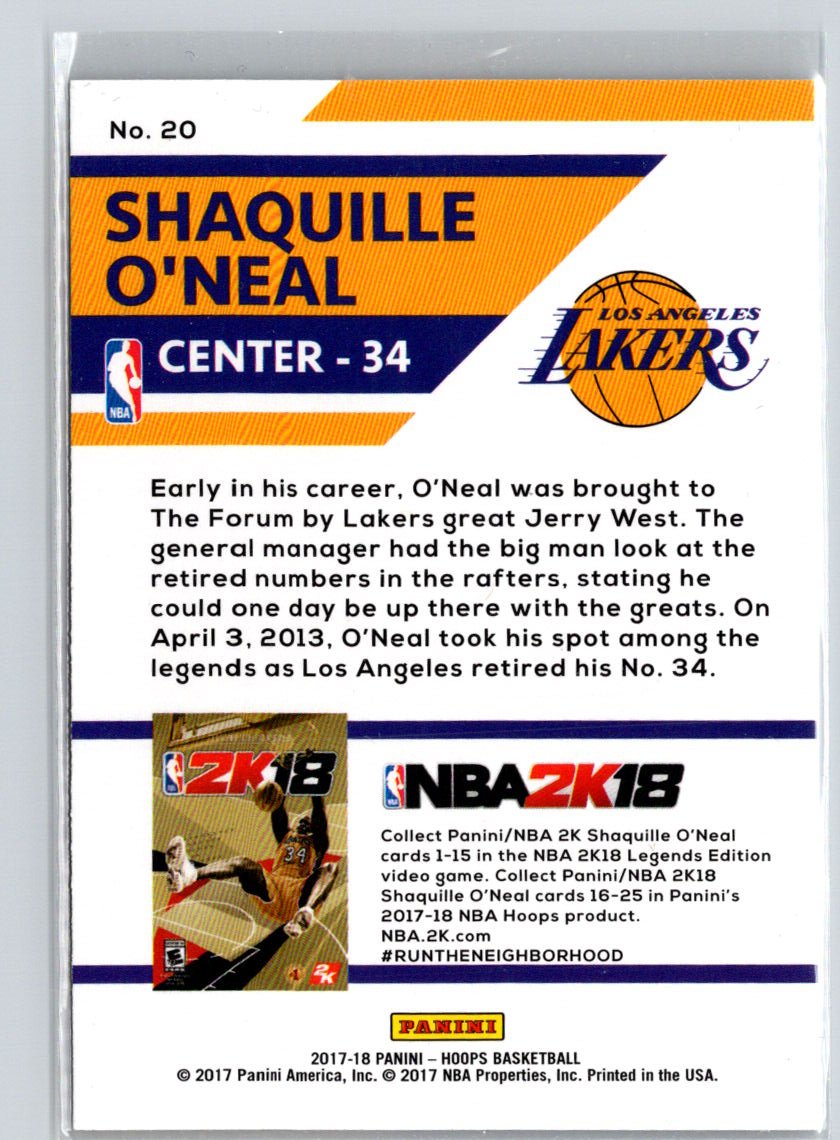 2017-18 Hoops #20 Shaquille O'Neal Shaquille O'Neal NBA2K18 L59