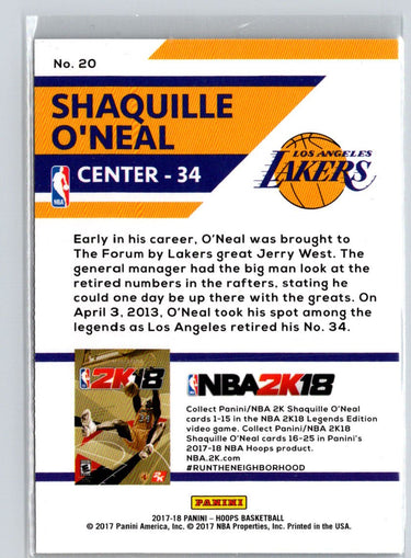 2017-18 Hoops #20 Shaquille O'Neal Shaquille O'Neal NBA2K18 L59